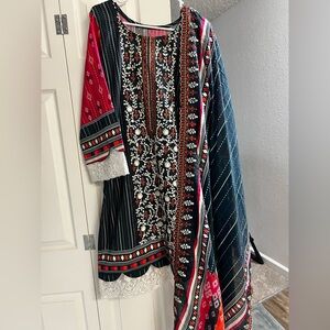 Embroidered Pakistani Indian lawn dress summer wear